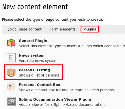 Add person list plugin